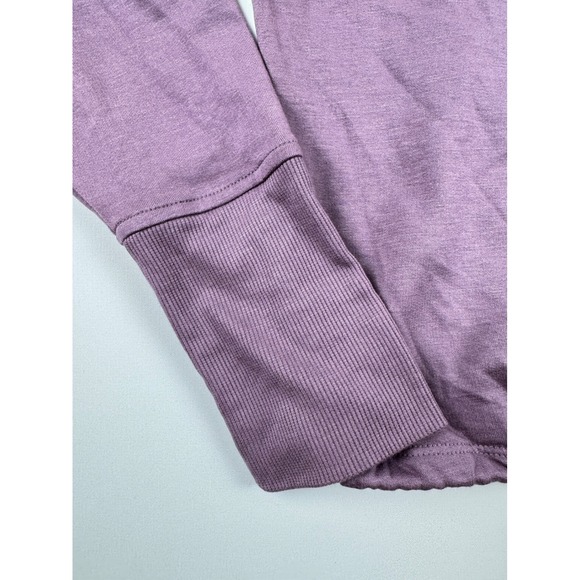 We Wander LuxLoop Cropped Cinched Modal Fleece Sweatshirt - XS Light‎ Purple NWT - Picture 7 of 9